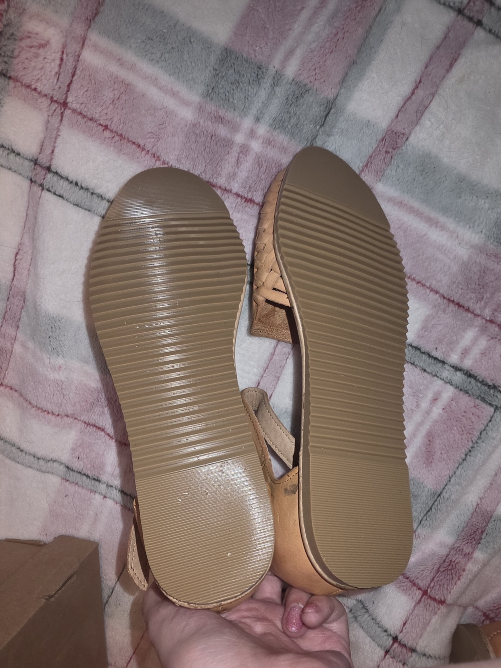Women’s Tan Leather Huarache Sandals - Picture 2 of 2